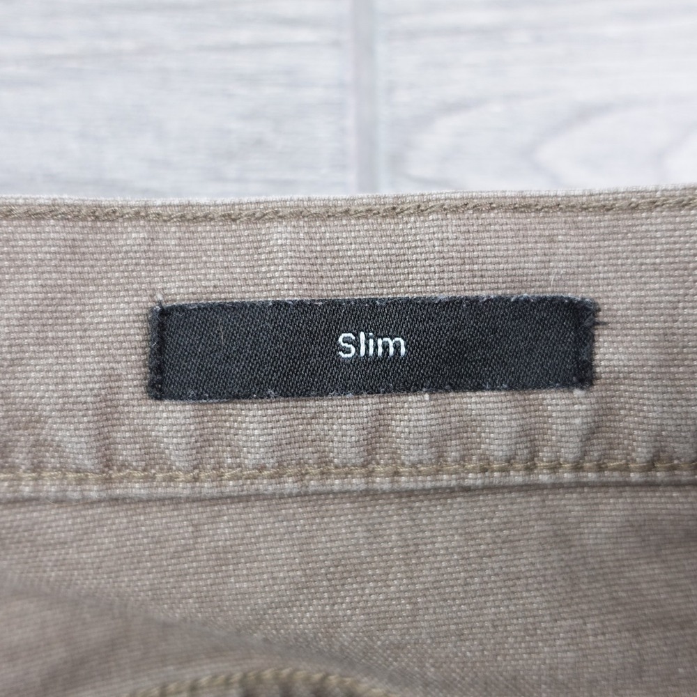 Proof Huckberry Rover Pants Mens 34x32 Slim Fit Brown Stretch Canvas Chino Work - Picture 5 of 8